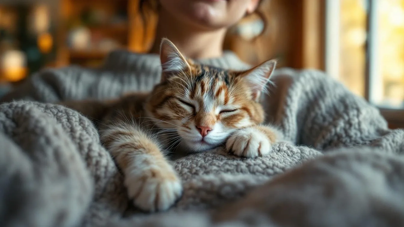 Niet alleen voor de warmte: wat het echt betekent als een kat op je borst ligt